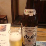 餃子 寺岡 - ビール中瓶（\500）