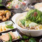 居酒屋よっちゃん - 《宴会×選べる絶品鍋ｺｰｽ》4500円　もつ鍋or鶏鍋＆刺身3種＆季節野菜など豪華全7品＆最大3時間飲み放題付