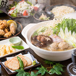 居酒屋よっちゃん - 《宴会×選べる絶品鍋ｺｰｽ》4500円　もつ鍋or鶏鍋＆刺身3種＆季節野菜など豪華全7品＆最大3時間飲み放題付