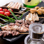 居酒屋よっちゃん - 鳥取大山鶏　備長炭火串焼き盛り合わせ