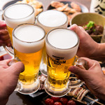 居酒屋よっちゃん - プレミアム宴会コース☆鮮魚のお刺身5種、鶏刺し等＋生ビール付３H飲み放題コース