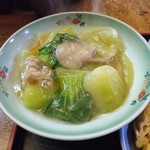 大口屋 - チンゲン菜と豚肉の餡掛け 2018年2月