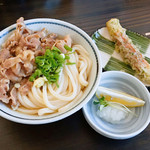 本格手打 麺の蔵 - 肉ぶっかけ冷とちくわ天