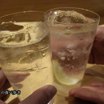 SUSHI TOKYO TEN、 - 芋水割りとレモンサワーで乾杯