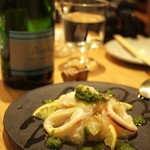 SARU Wine Japan Bistro - 魚介の鍋島レモンマリネ、濃厚カブのソース