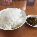 来雷軒 - ライスと、辛子高菜セット