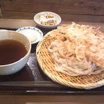 手打ちうどん　東行 - 大盛　おろしかき揚げ天ざるうどん￥950＆鳥天ぷら￥150