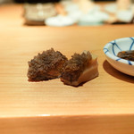 鮨 尚充 - あわび、肝漬け
