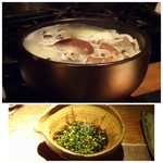 大どころ - ◆寒鯛のしゃぶしゃぶ。どんこ椎茸や下仁田葱、キノコ類がタップリ入っています。