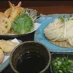千舟屋 - 天ざるうどん  ＋  かしわ天