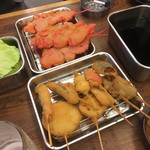 大西屋 - 10本盛りと紅しょうが