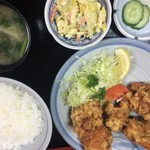 楽亭 - 鷄唐揚げ定食