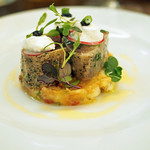 ICARO miyamoto - 軽く燻製したブリのマリネとじゃがいものサラダ　ブラータチーズとキャビア添え