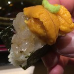 味あら井 - 伊勢海老と雲丹の手巻き