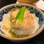 はらまさ - ノドグロ飯蒸し、コノワタソース