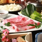 Kagoshima Kuroge Wagyu beef shabu-shabu shabu set meal