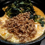地獄の担担麺 天竜 - 天竜担々麺・ほうれん草マシ。