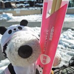 上野動物園 バードソング - 箸袋もシャンシャンのお名前と親子パンダのイラスト入り。ちびつぬ「これも記念に持って帰るの～♪」