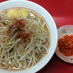 千里眼 - ラーメン 麺150g ヤサイ少なめ・ニンニク・ショウガマシ・カラアゲ別皿で 730円