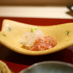 Sushi Otowa - 白海老と鯛の酒盗