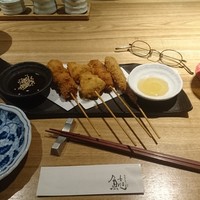 割烹本山サカナ - 串揚げ４種