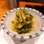 鮨匠 のむら - わさびの葉の漬物