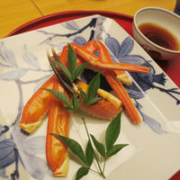 青山浅田 - 中皿 金沢市場より 茹図合蟹　蟹味噌　千鳥酢