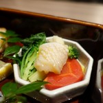 エノテカ パージナ - 波貝(白ミル貝)のクルードと冬野菜