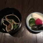 にょろ助 瓢六亭 - 肝吸い・お漬物