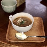 風のえんがわ - スープ(海老のビスクだった様な…）。