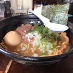 濃麺 海月 - 濃厚鷄魚介ラーメン(醤油)+味玉