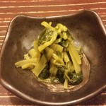 新橋ときそば - わさび菜和え。