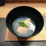 すし処 みや古分店 - 蛤のお汁、てっぴ、木の芽と柚子