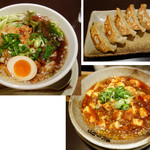 越後秘蔵麺　無尽蔵 - 油淋鶏麺，麻婆麺，特製餃子