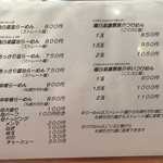 四代目麺処 ゆうじ - メニュー2018.02