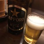 鳥ぎん - 瓶ビールで、駆けつけ一杯