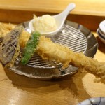 天ぷらめし 金子半之助  - 穴子、玉子、ししとう、ナス