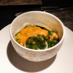 エクアトゥール - 中華麺、あおさとうにのソース