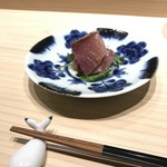 広典 - ブリのお造り オリーブオイルと塩