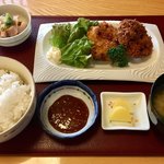 菜肆　中にし - 私の選んだ「鴨メンチ定食」…。定番メニューではないらしい…