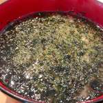 廻鮮寿司 塩釜港 - 初めてのメニュー、「まぐろのつみれ汁」o(>◡<)o