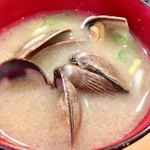 廻鮮寿司 塩釜港 - 相方の「あさり汁」も美味しそう！！