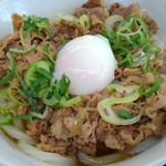 源平うどん - 肉 熱ぶっかけ中 温玉のせ