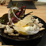 ◆栗カボチャとサツマイモのスープ それぞれの味わいが調和して美味しい。