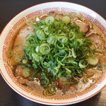 博多とんこつ かたぶつ - ラーメン、ねぎトッピング