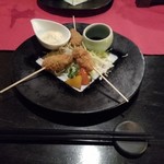 TEPPANオーベルジュ CaroCaro鳥羽浦別邸 - 牡蠣の串揚げ