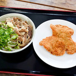 根ッ子うどん - 肉ぶっかけ冷とチキンカツ