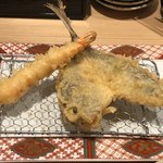 博多天ぷら やまや - 船橋定食の海老と鯵