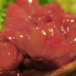 酒菜坊 橋蔵 - 大山地鶏レバ刺　ズームアップ