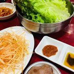 Korea29 - ソラちゃんセットの薬味と野菜(o^^o)ボリューム満点